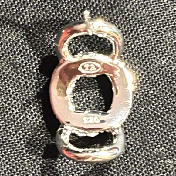 Sterling sliver. 3 Interlocking Circles Earrings - Picture 2 of 6